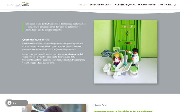 Screenshot of clinicasonrisasfaria.es