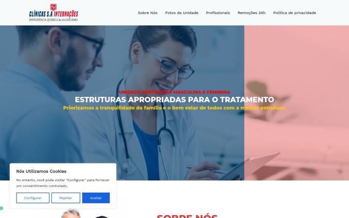 Screenshot of clinicassainternacoes.com.br