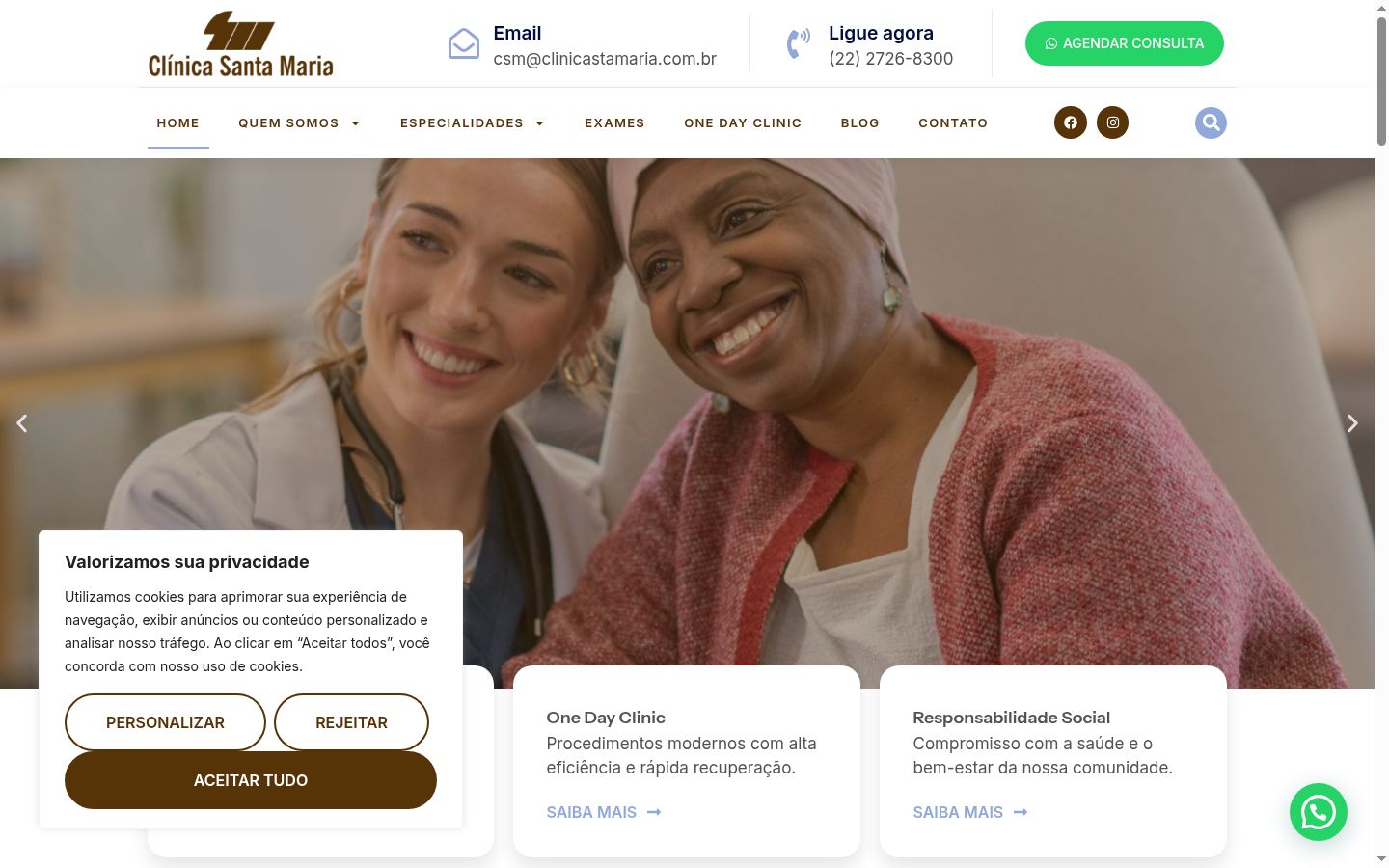 Screenshot del banner di consenso mostrato prima di qualsiasi interazione