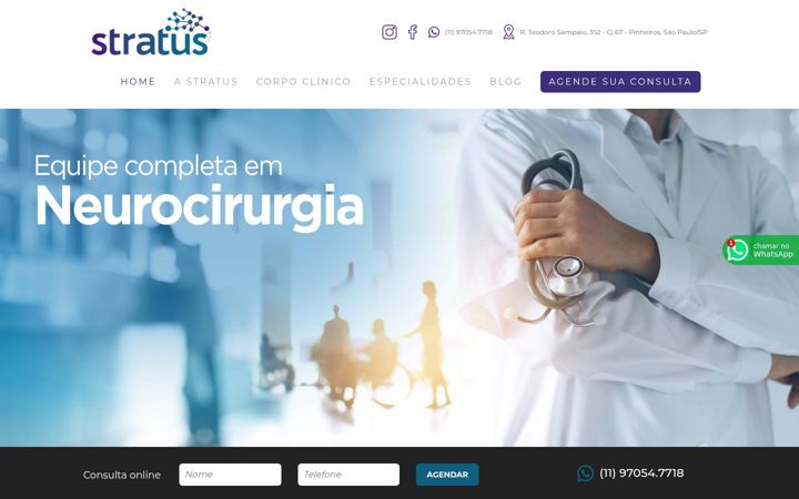 Screenshot of clinicastratus.com.br