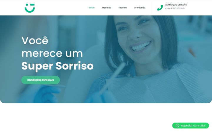 Screenshot of clinicasupersorriso.com.br
