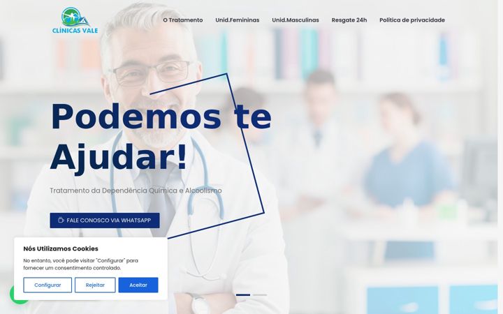 Screenshot of clinicasvale.com.br