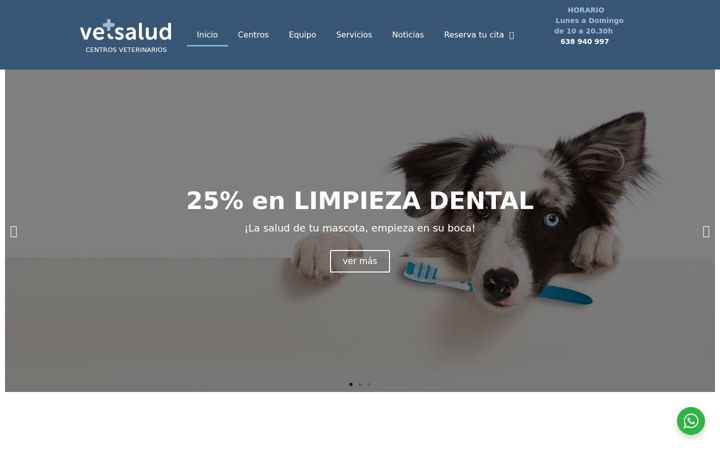 Screenshot of clinicasvetsalud.com