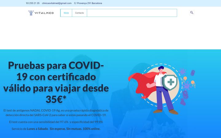 Posnetek zaslona clinicasvitalmed.es
