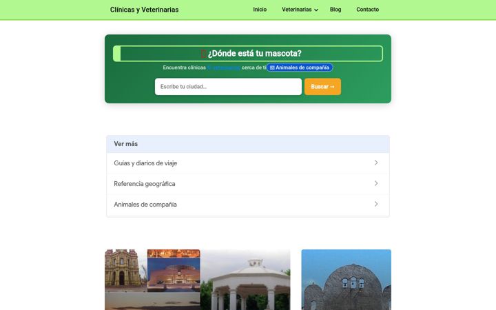 Screenshot of clinicasyveterinarias.com
