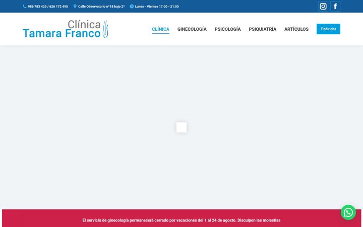 Screenshot of clinicatamarafranco.es