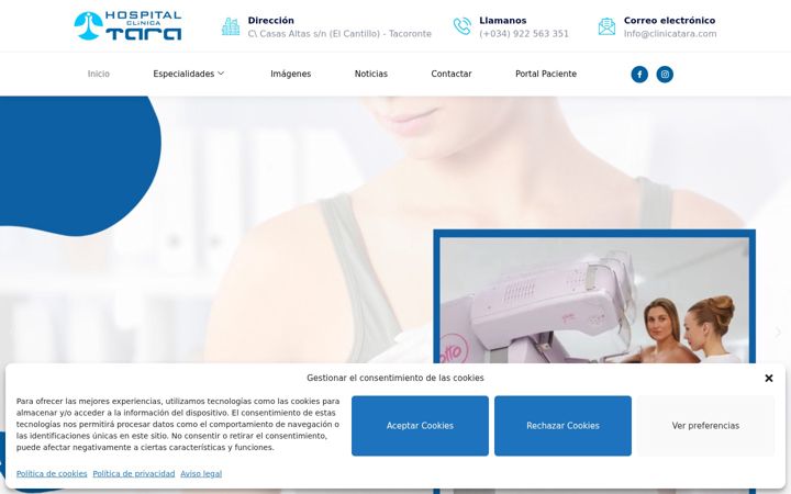 Screenshot of clinicatara.com