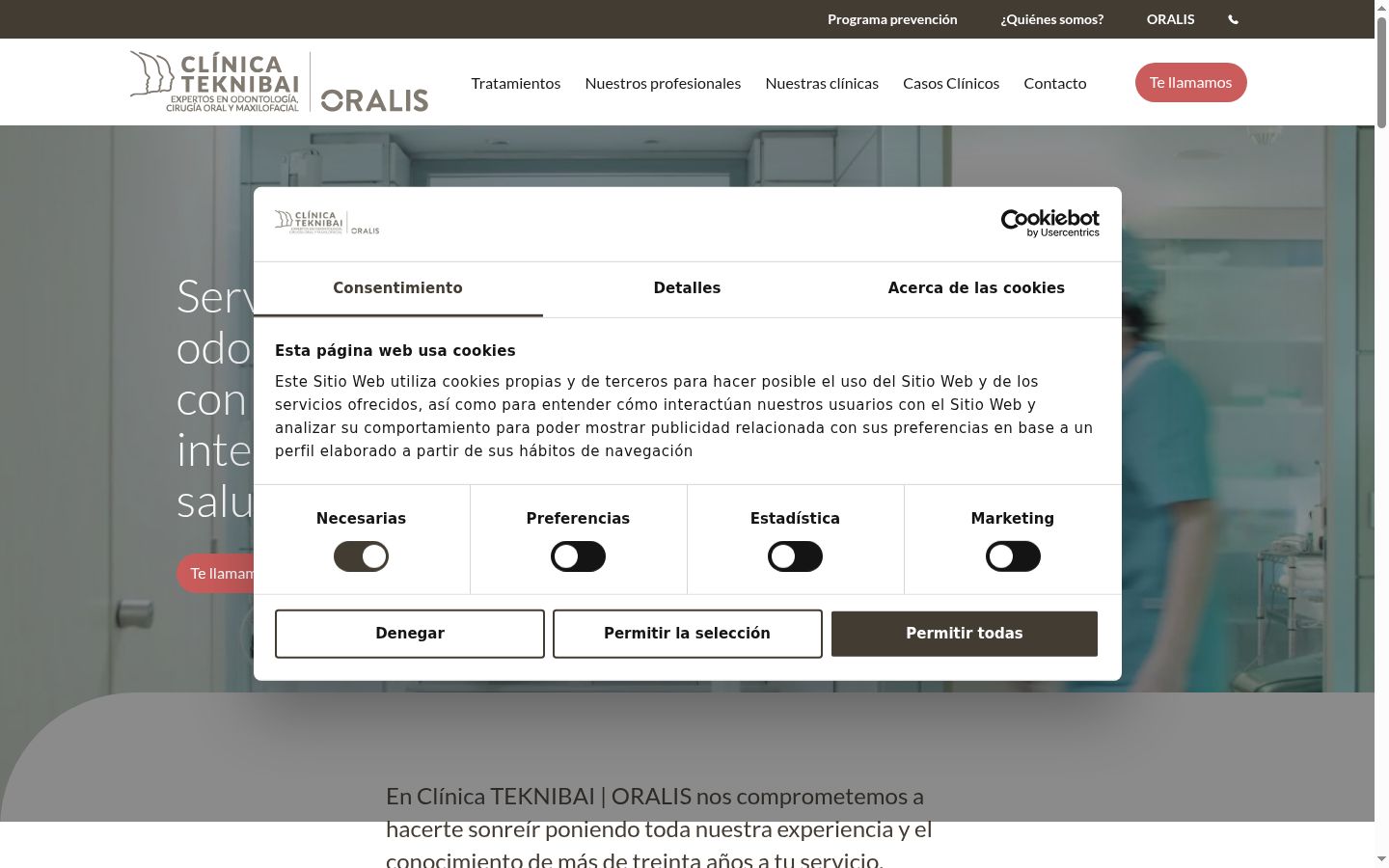 Capture d'écran de la bannière de consentement affichée avant toute interaction