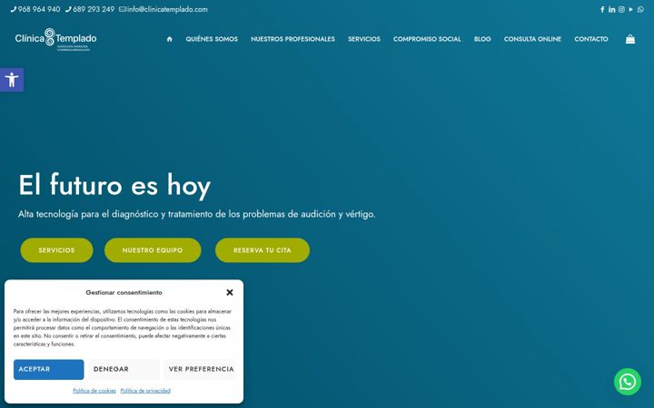 Screenshot of clinicatemplado.com