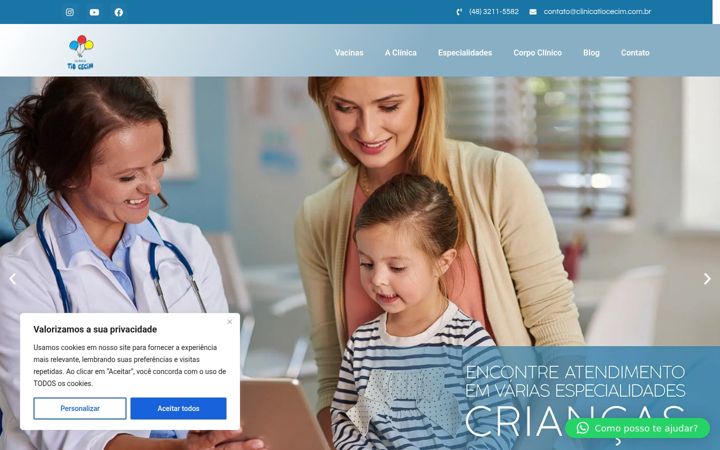 Screenshot of clinicatiocecim.com.br