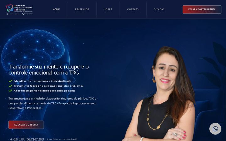 Screenshot of clinicatrg.com.br