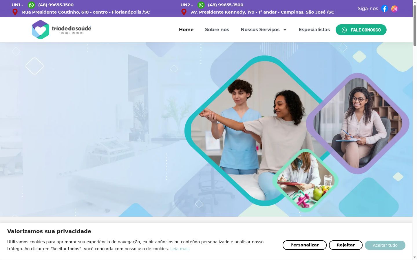 Captura de pantalla del banner de consentimiento mostrado antes de cualquier interacción