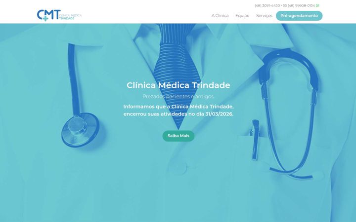 Screenshot of clinicatrindade.com.br