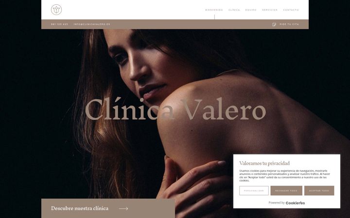 Posnetek zaslona clinicavalero.es