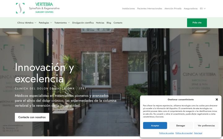 Screenshot of clinicavertebra.es
