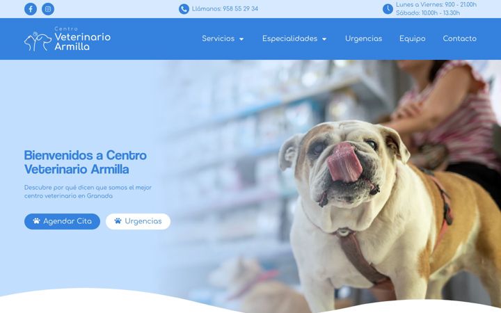 Posnetek zaslona clinicaveterinariaarmilla.es