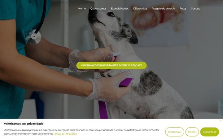 Screenshot of clinicaveterinariabemtevi.com.br