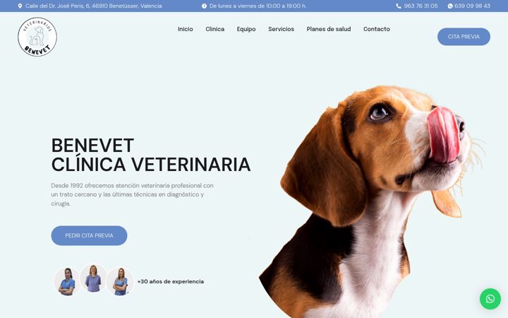 Screenshot of clinicaveterinariabenetusser.com