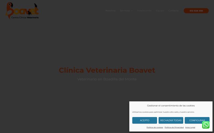Screenshot of clinicaveterinariaboavet.com