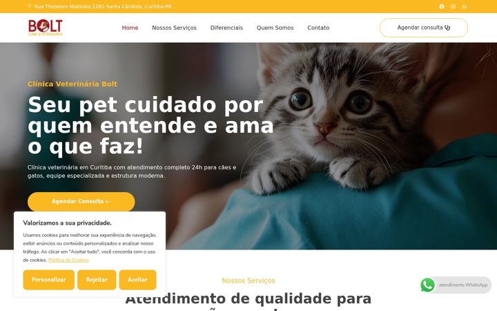 Screenshot of clinicaveterinariabolt.com.br