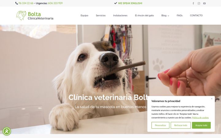 Screenshot of clinicaveterinariabolta.es