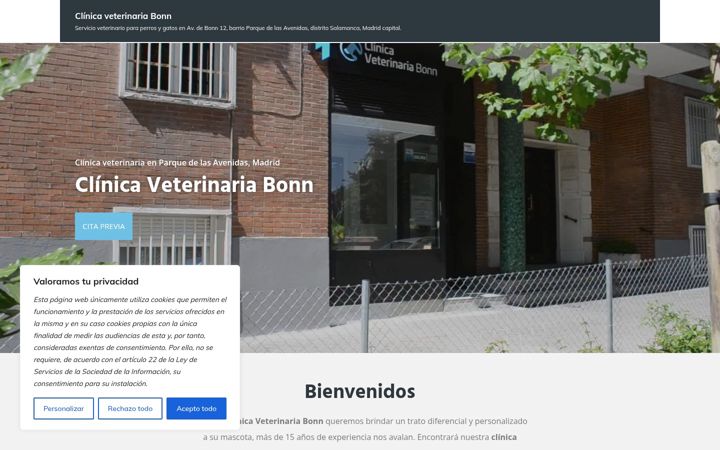Screenshot of clinicaveterinariabonn.es
