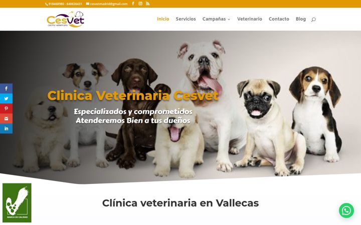 Screenshot of clinicaveterinariacesvet.es