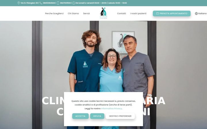 Screenshot of clinicaveterinariacittadiostuni.it