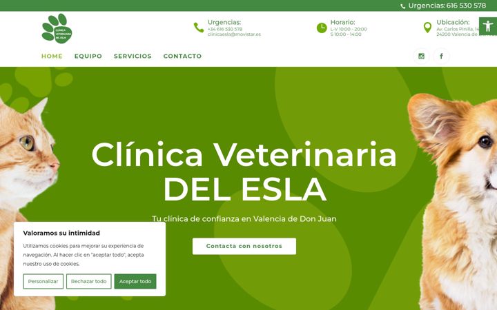 Capture d'écran de clinicaveterinariadelesla.es