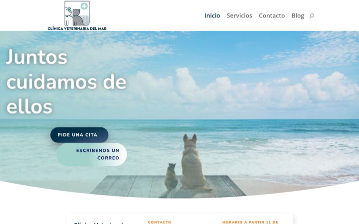 Screenshot of clinicaveterinariadelmar.com