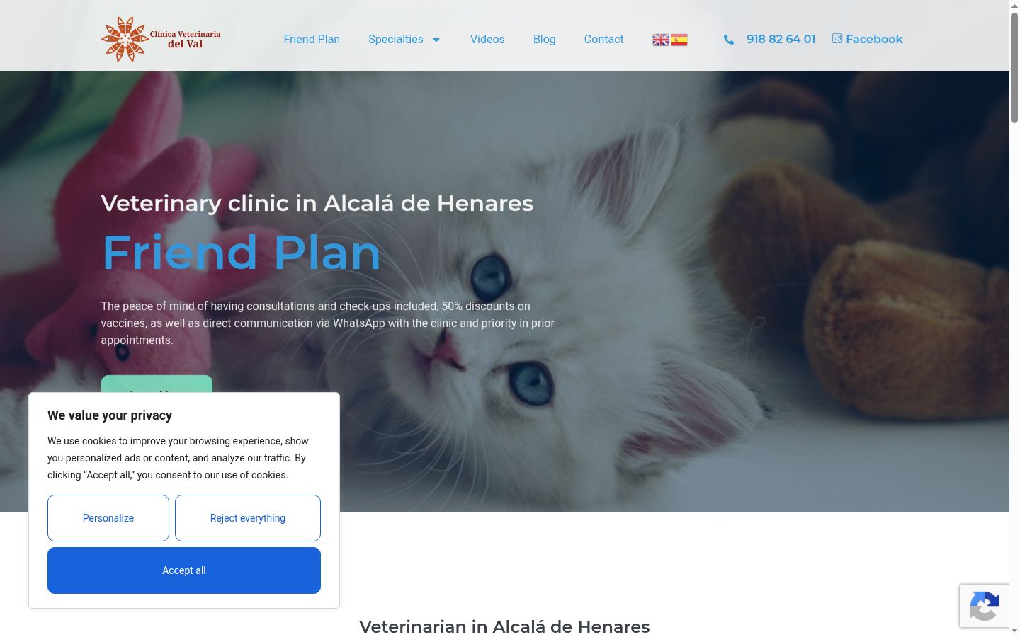 Screenshot del banner di consenso mostrato prima di qualsiasi interazione