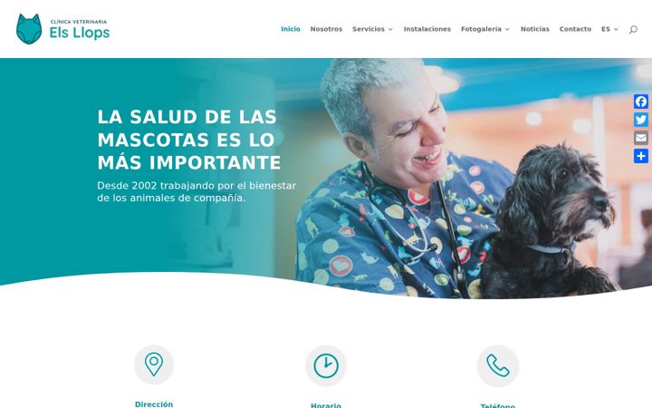 Screenshot of clinicaveterinariaelsllops.com
