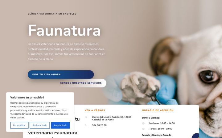 Screenshot of clinicaveterinariafaunatura.com