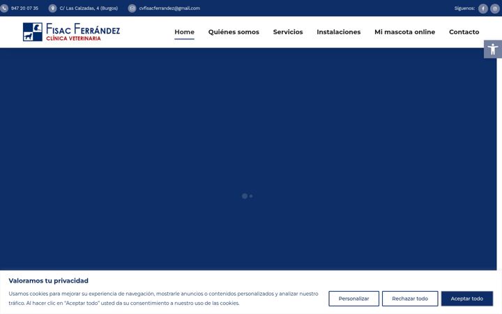 Screenshot of clinicaveterinariafisacferrandez.com