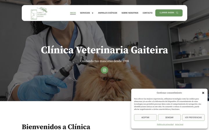 Screenshot of clinicaveterinariagaiteira.com
