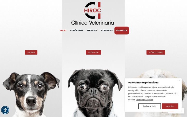 Screenshot of clinicaveterinariahiroc.com