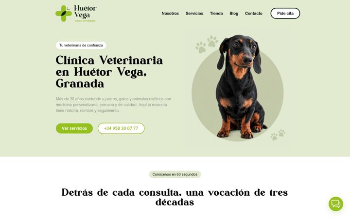 Capture d'écran de clinicaveterinariahuetorvega.es