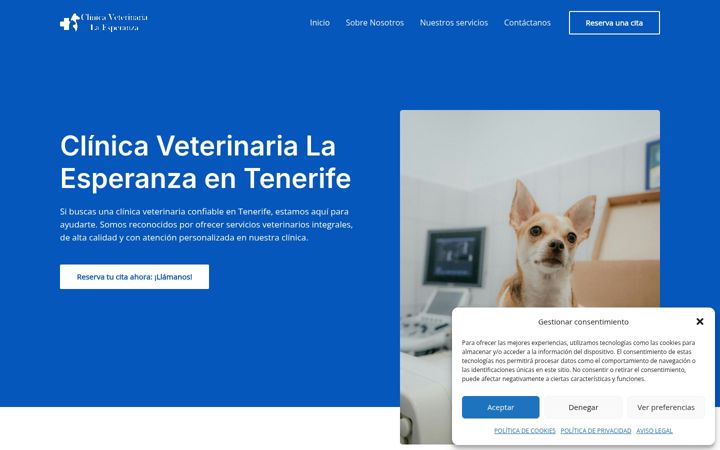 Screenshot of clinicaveterinarialaesperanza.es
