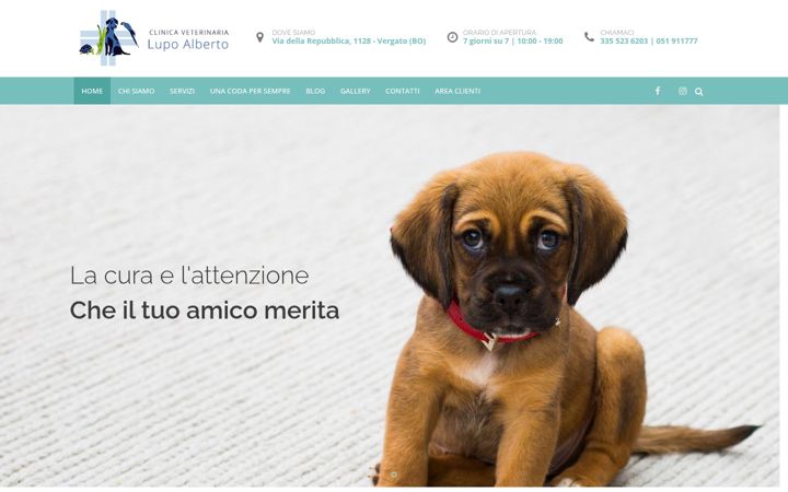 Captura de pantalla de clinicaveterinarialupoalberto.it