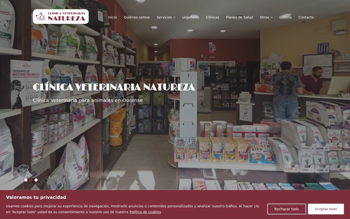 Kuvakaappaus sivustosta clinicaveterinarianatureza21.es