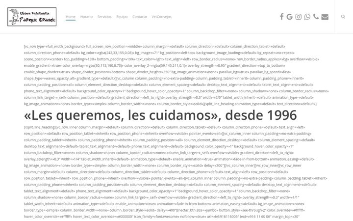 Captura de pantalla de clinicaveterinariaparquegrande.es