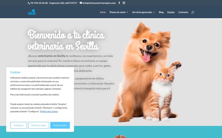 Screenshot of clinicaveterinariapica.com