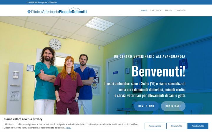 Screenshot of clinicaveterinariapiccoledolomiti.it