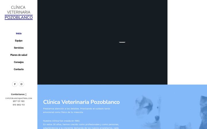 Captura de pantalla de clinicaveterinariapozoblanco.es