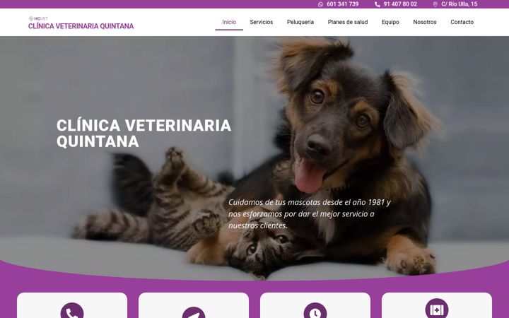 Captura de pantalla de clinicaveterinariaquintana.es