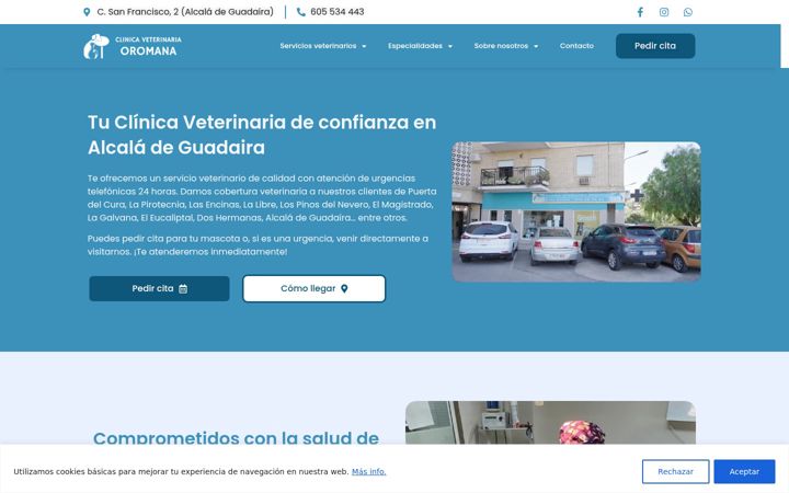 Screenshot of clinicaveterinariarosamedina.es