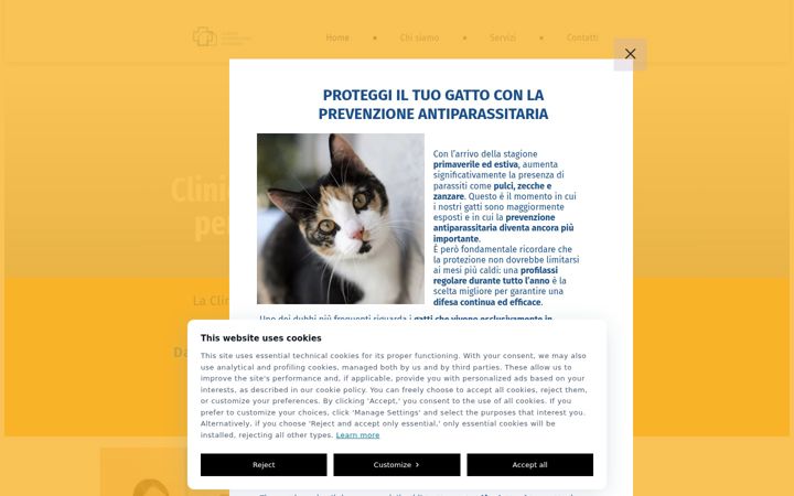 Screenshot of clinicaveterinariasabbioni.it