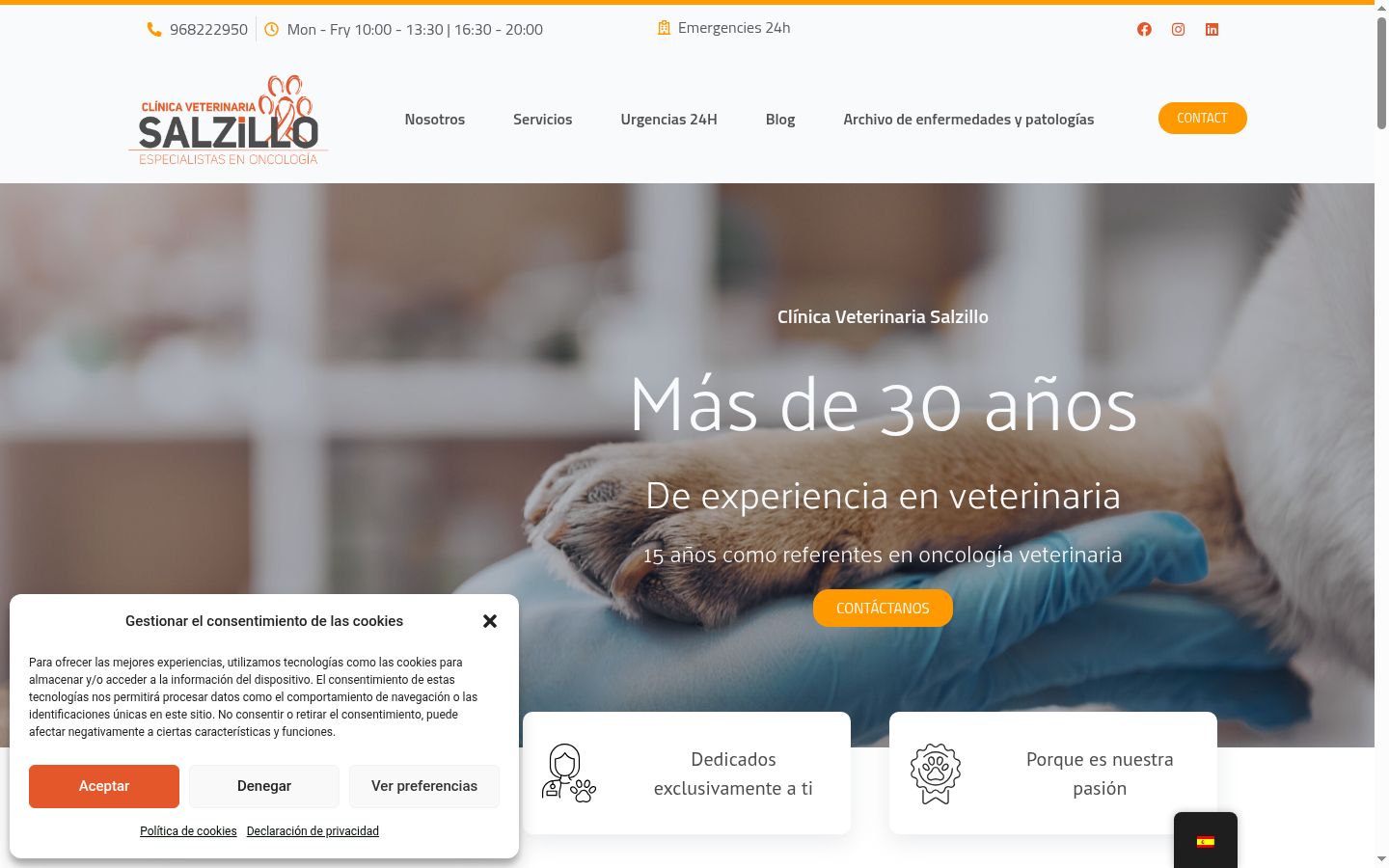 Screenshot del banner di consenso mostrato prima di qualsiasi interazione