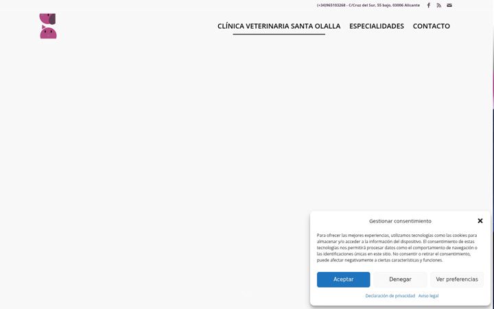 Screenshot of clinicaveterinariasantaolalla.com