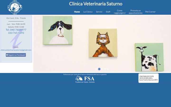 Screenshot of clinicaveterinariasaturno.it